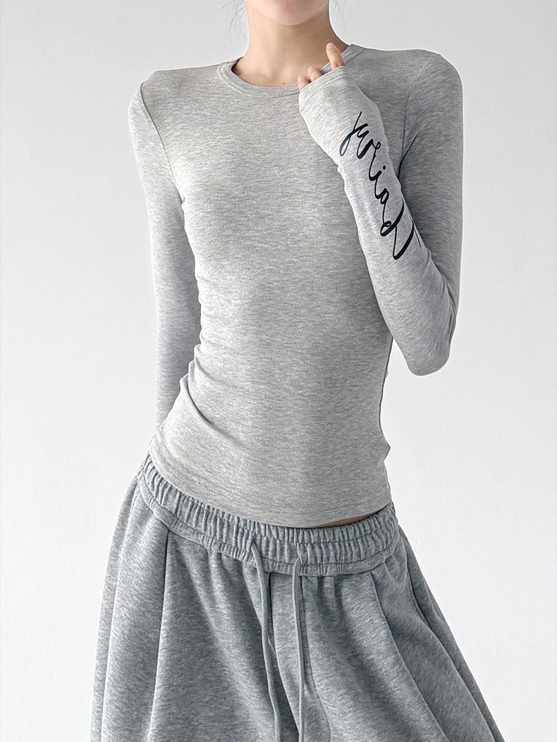 Script-Print Long-Sleeve Top - CT66246 - COPPING THREADS - CT ORIGINALS