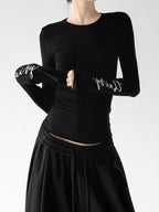 Script-Print Long-Sleeve Top - CT66246 - COPPING THREADS - CT ORIGINALS