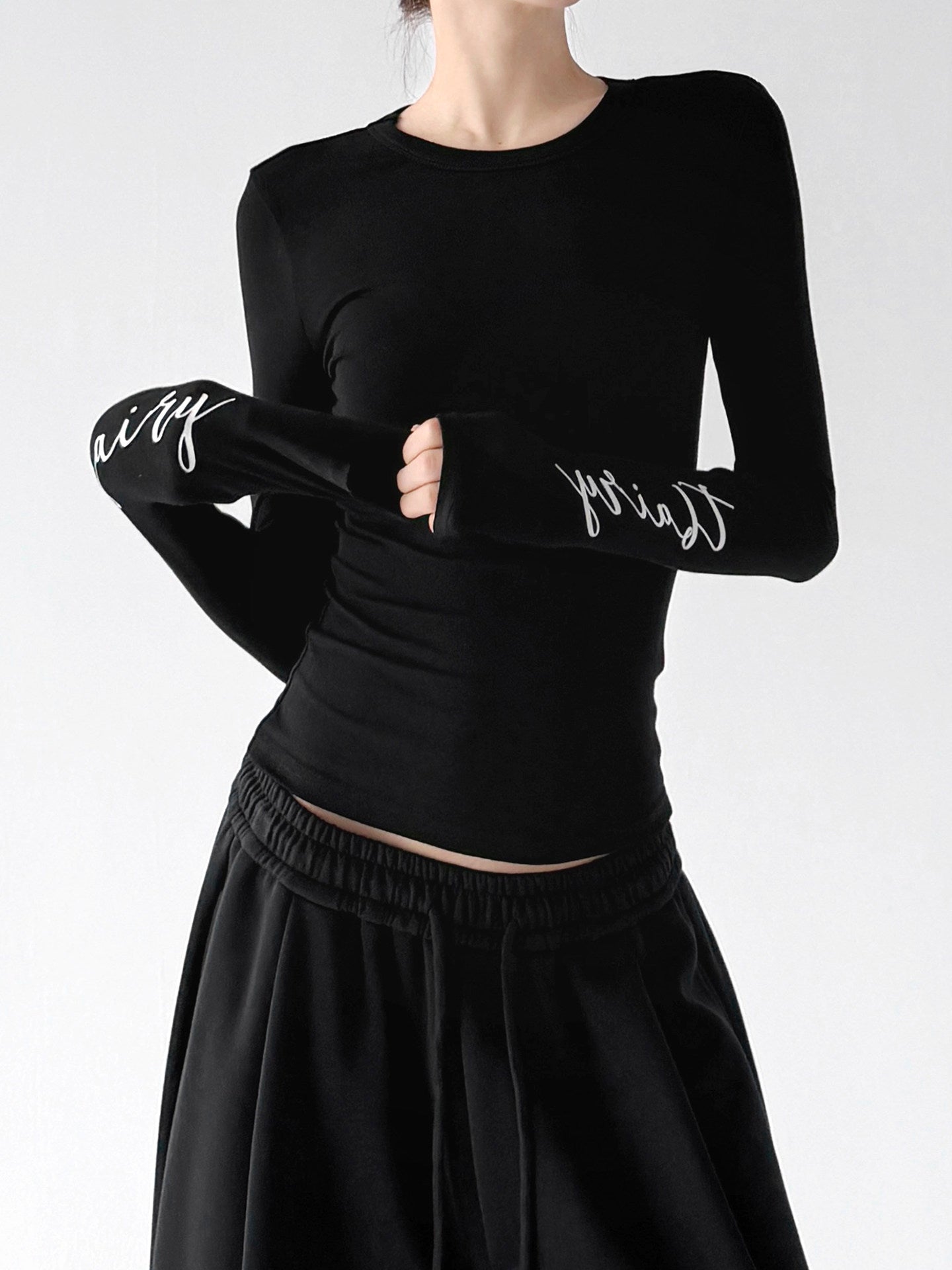 Script-Print Long-Sleeve Top - CT66246 - COPPING THREADS - CT ORIGINALS