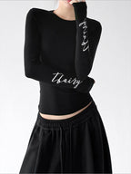 Script-Print Long-Sleeve Top - CT66246 - COPPING THREADS - CT ORIGINALS