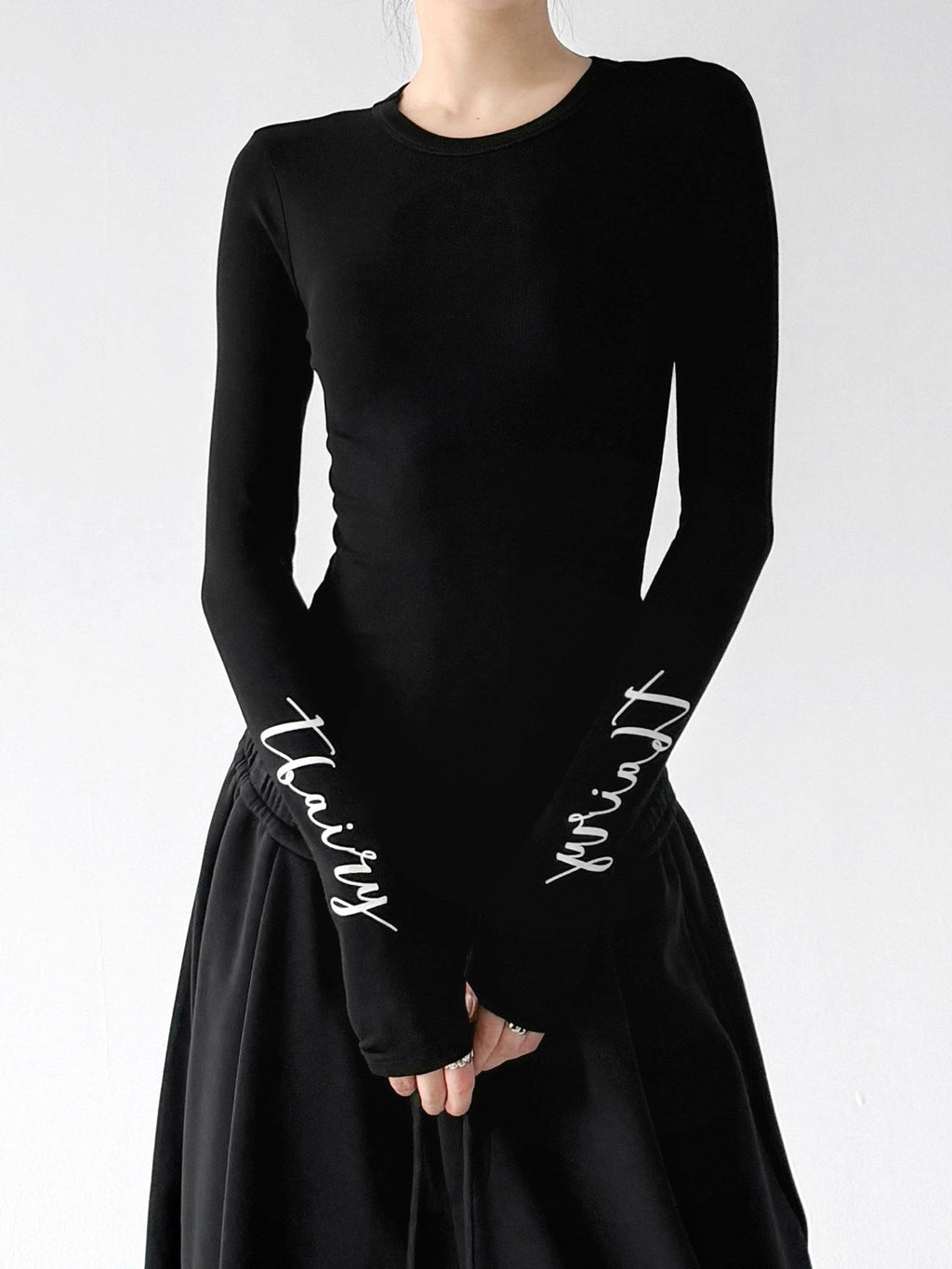 Script-Print Long-Sleeve Top - CT66246 - COPPING THREADS - CT ORIGINALS