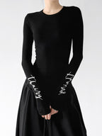 Script-Print Long-Sleeve Top - CT66246 - COPPING THREADS - CT ORIGINALS