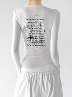 Script-Print Long-Sleeve Top - CT66246 - COPPING THREADS - CT ORIGINALS