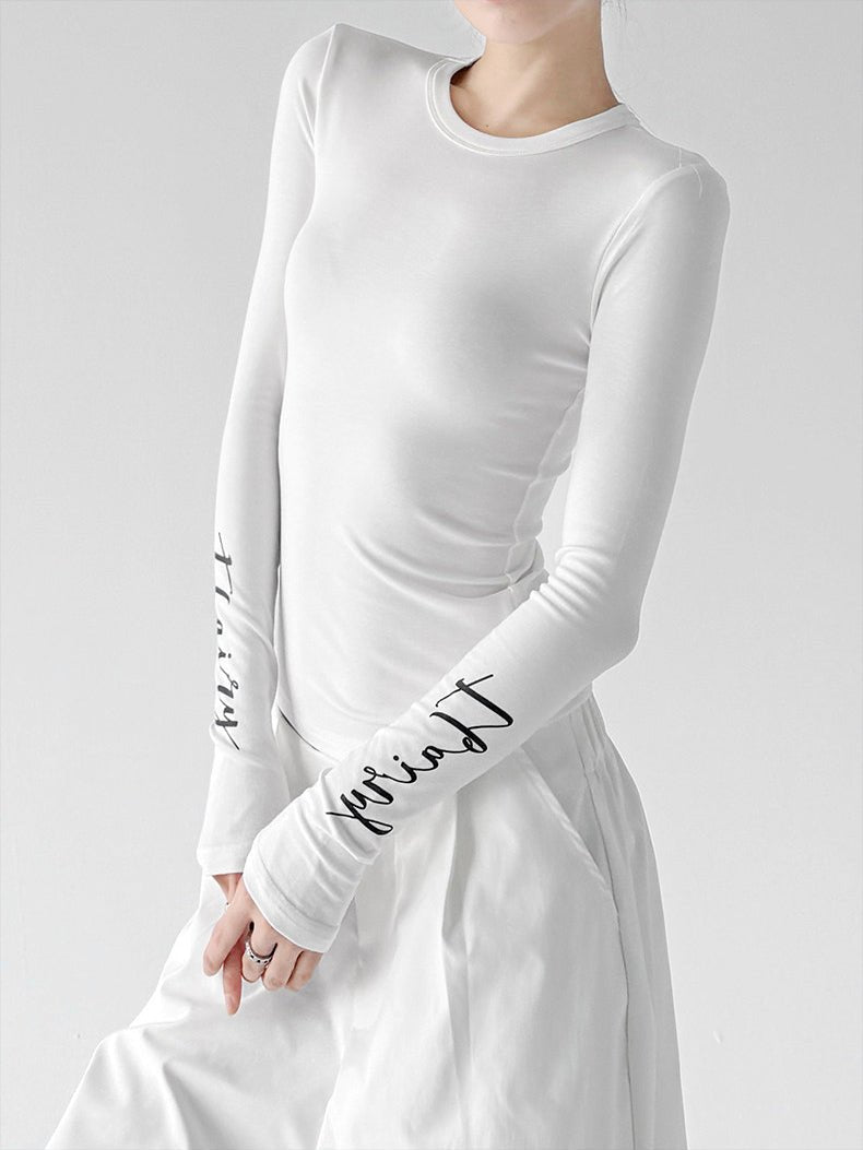 Script-Print Long-Sleeve Top - CT66246 - COPPING THREADS - CT ORIGINALS