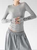 Script-Print Long-Sleeve Top - CT66246 - COPPING THREADS - CT ORIGINALS