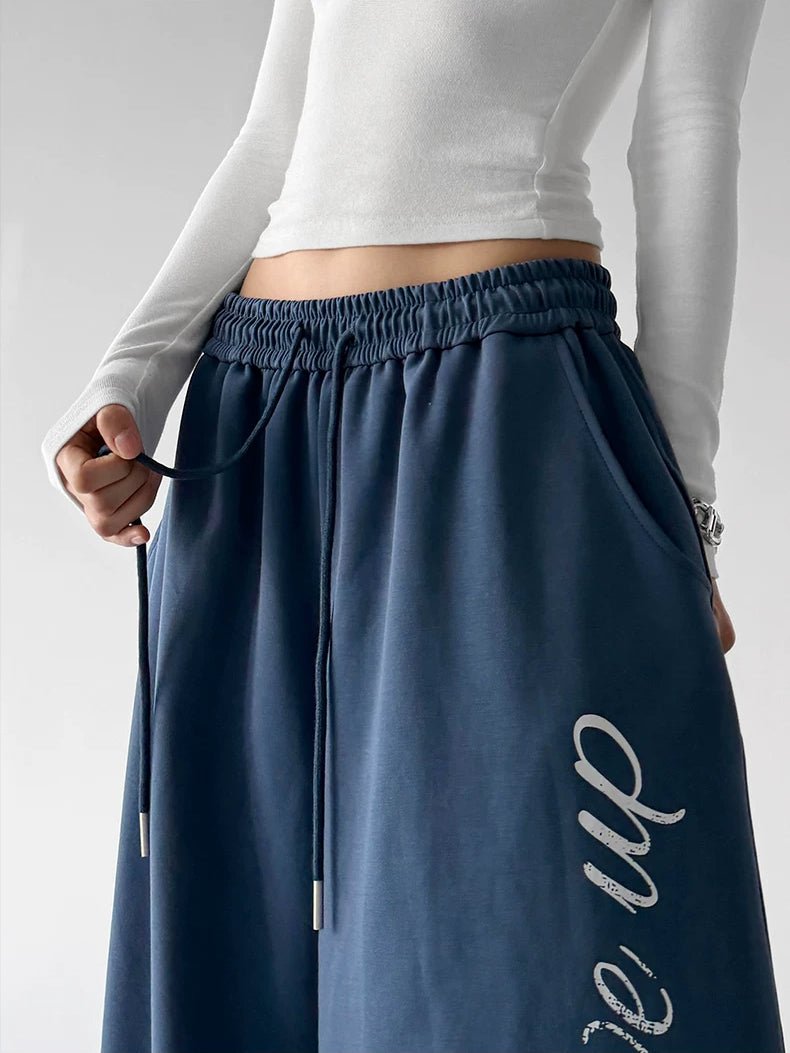 Script-Print Wide-Leg Sweatpants - COPPING THREADS - CT ORIGINALS