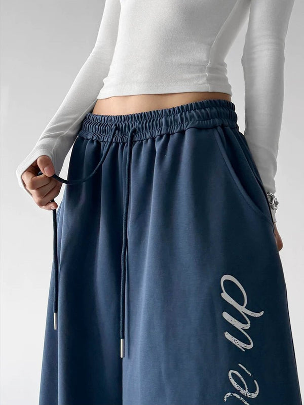 Script-Print Wide-Leg Sweatpants - COPPING THREADS - CT ORIGINALS