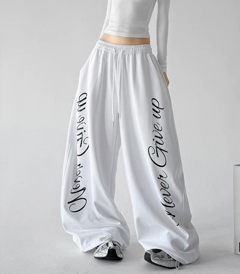 Script-Print Wide-Leg Sweatpants - COPPING THREADS - CT ORIGINALS