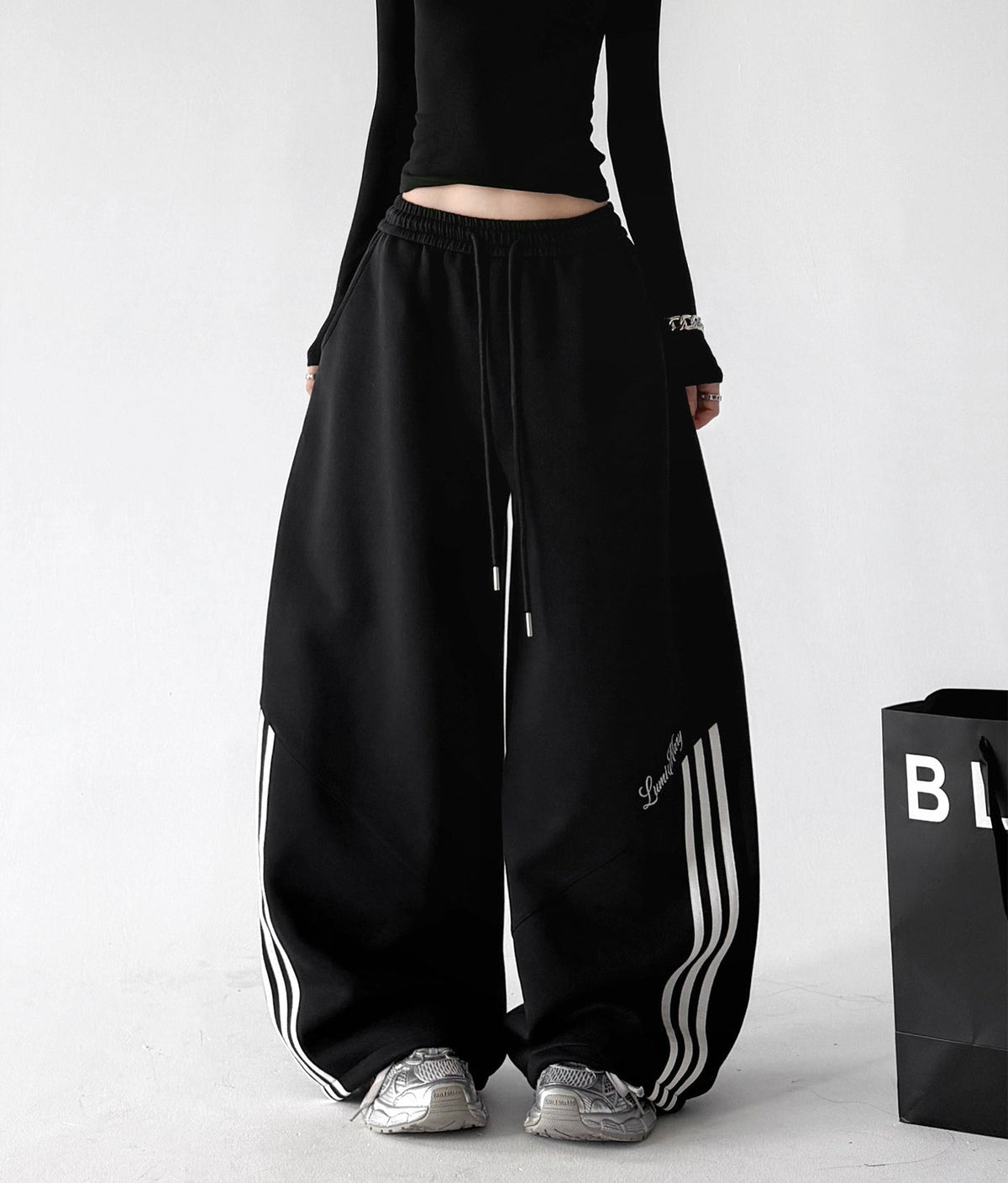 Script-Stripe Wide-Leg Sweatpants - CT66213 - COPPING THREADS - CT ORIGINALS Hauptbild