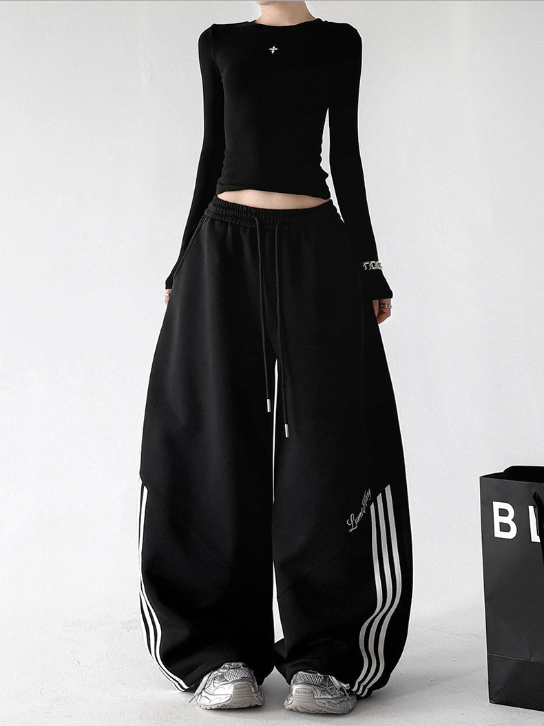 Script-Stripe Wide-Leg Sweatpants - CT66213 - COPPING THREADS - CT ORIGINALS