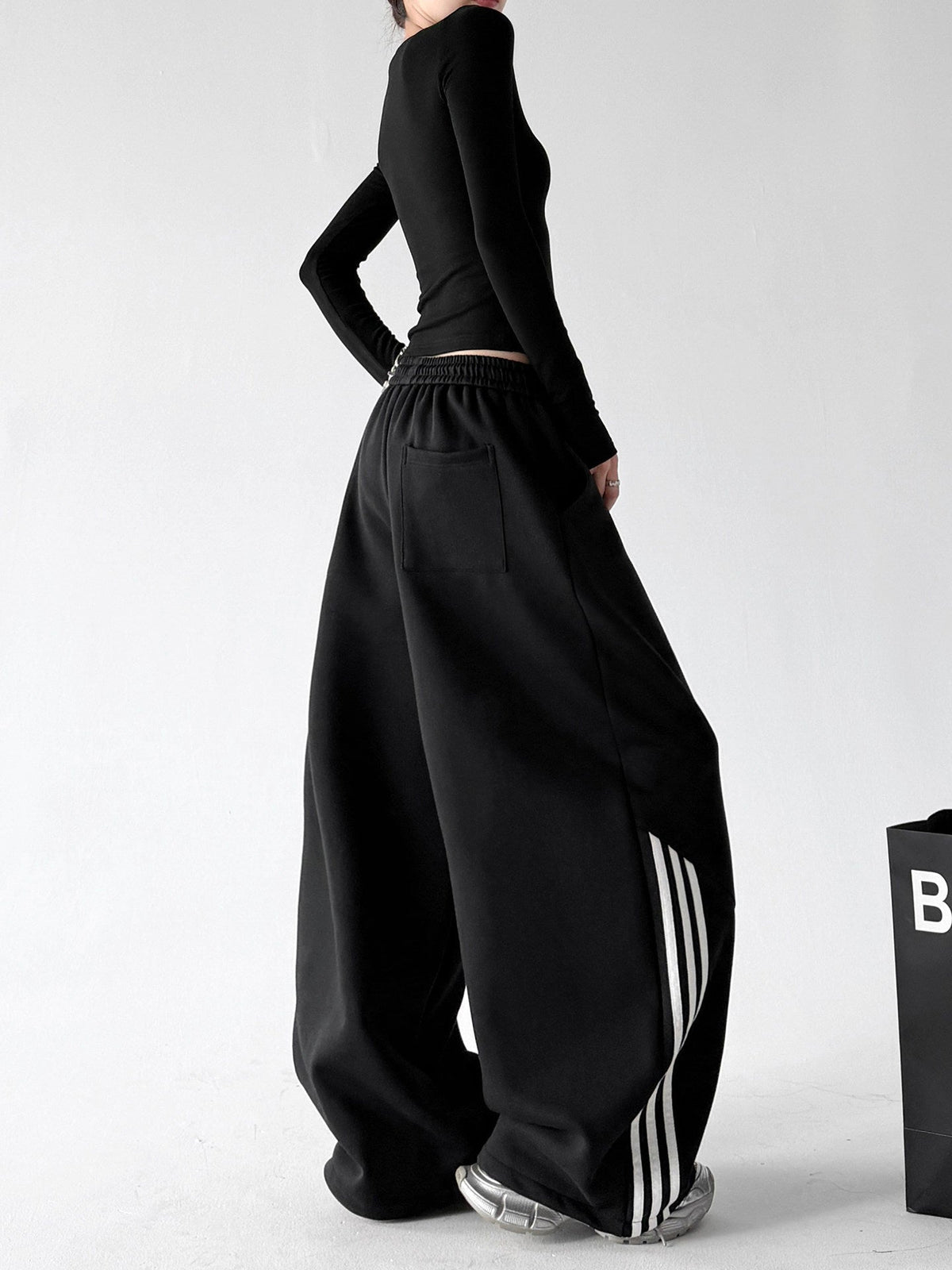 Script-Stripe Wide-Leg Sweatpants - CT66213 - COPPING THREADS - CT ORIGINALS