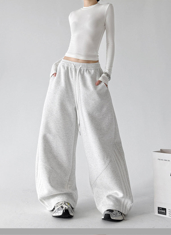 Script-Stripe Wide-Leg Sweatpants - CT66213 - COPPING THREADS - CT ORIGINALS