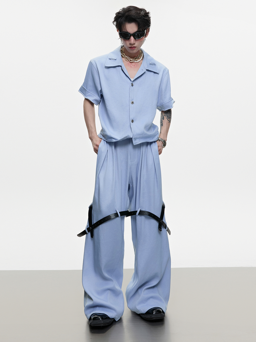 Sculpted Twill Texture Two - Piece Set – Shirt & Trousers - COPPING THREADS - ArguE CulturE