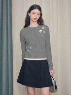 Sequin Embroidered Floral Knit Cardigan - COPPING THREADS - CHICISLAND