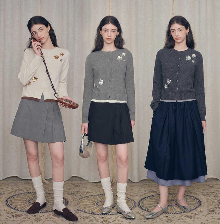 Sequin Embroidered Floral Knit Cardigan - COPPING THREADS - CHICISLAND