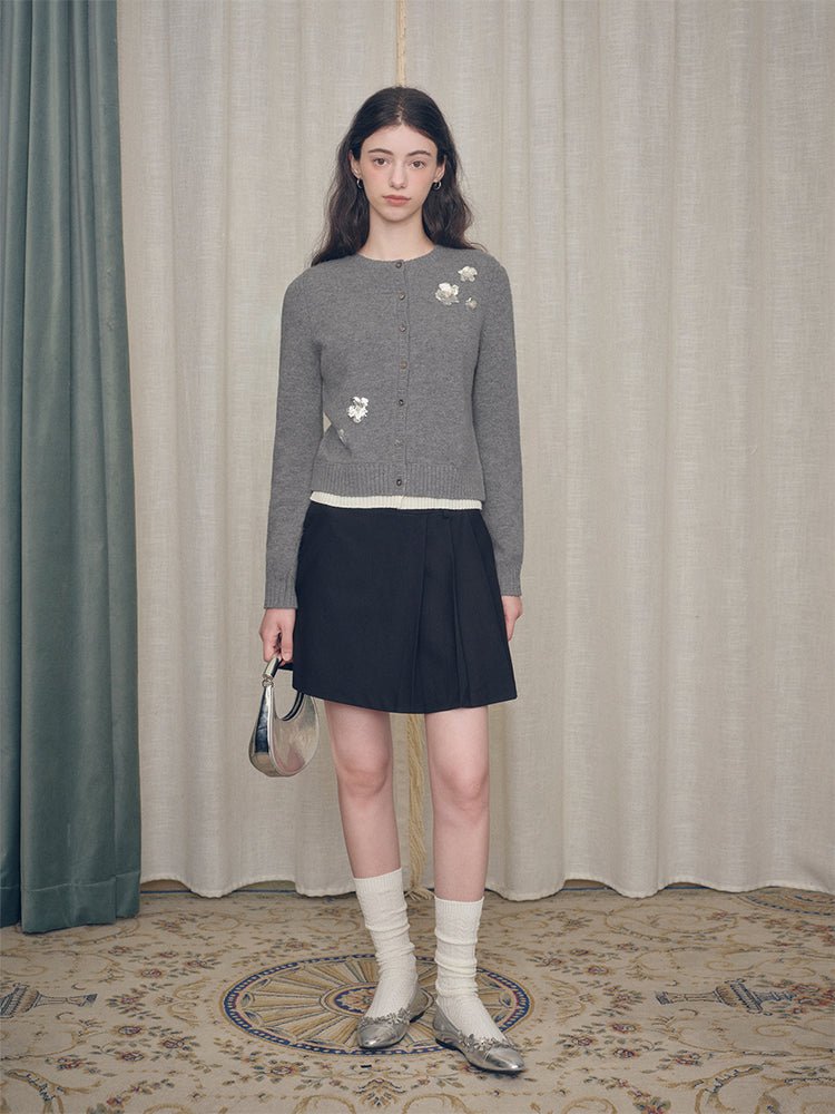 Sequin Embroidered Floral Knit Cardigan - COPPING THREADS - CHICISLAND