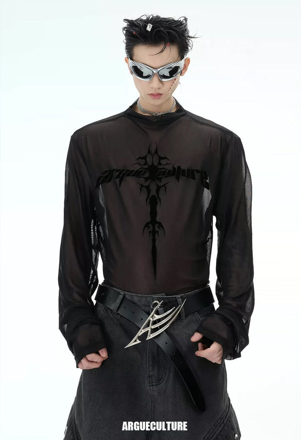 Sheer Logo Long-Sleeve Top - COPPING THREADS - Argue Culture