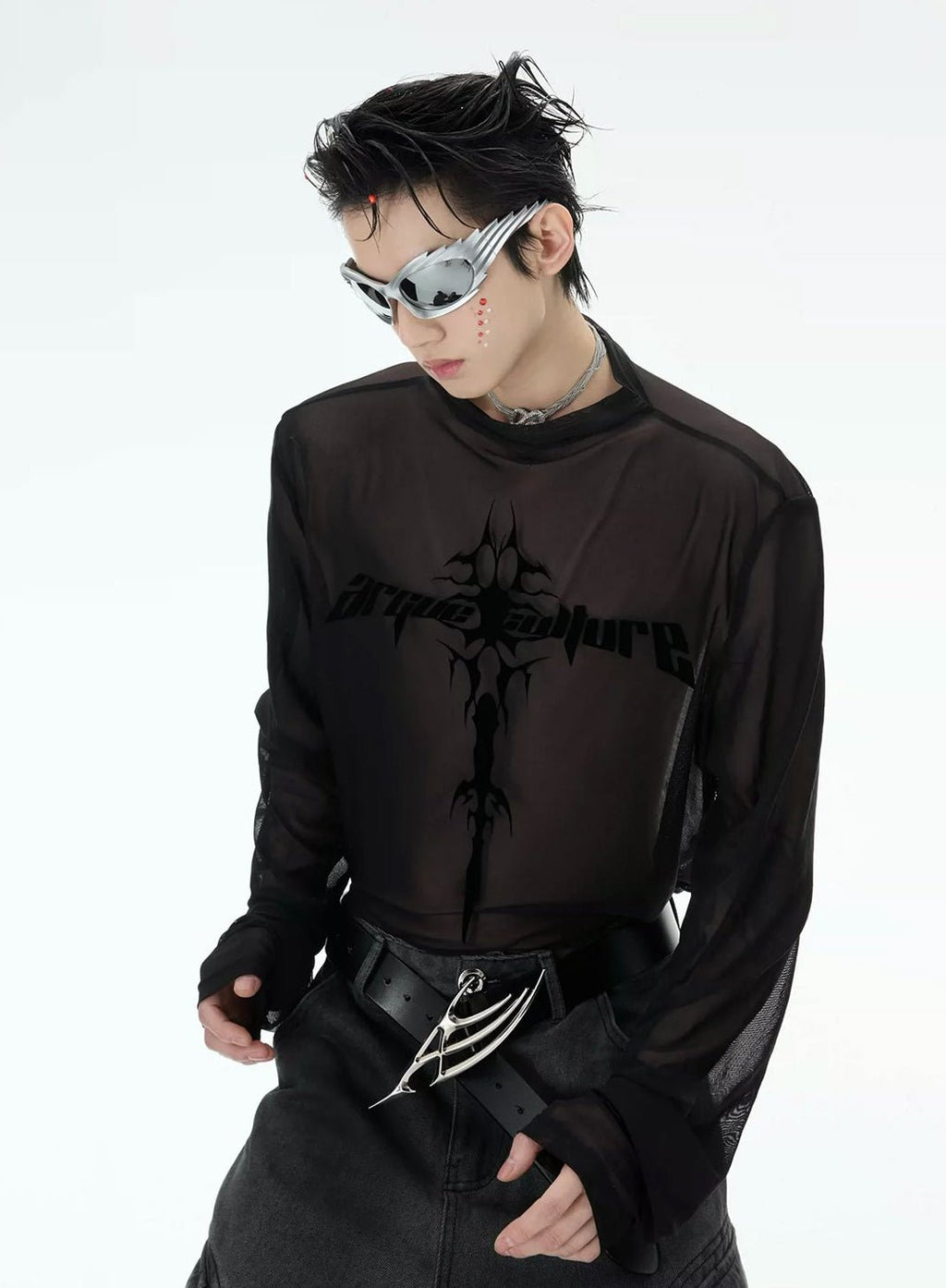 Sheer Logo Long-Sleeve Top - COPPING THREADS - Argue Culture