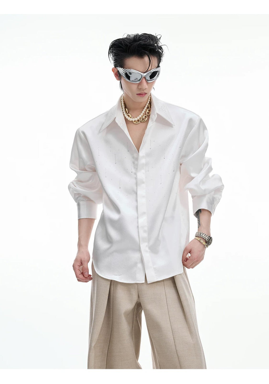 Shimmer Cropped Shirt - COPPING THREADS - Argue Culture