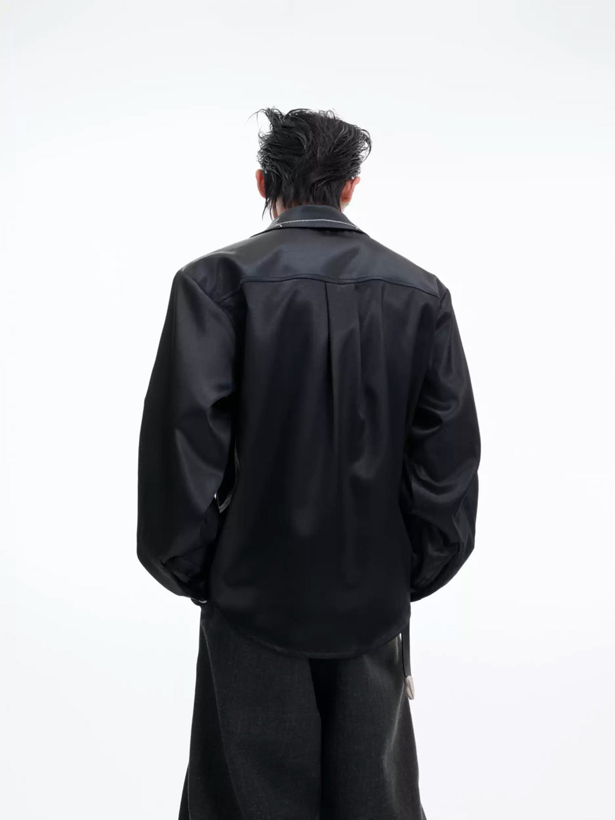 Shimmer Cropped Shirt 서브 이미지