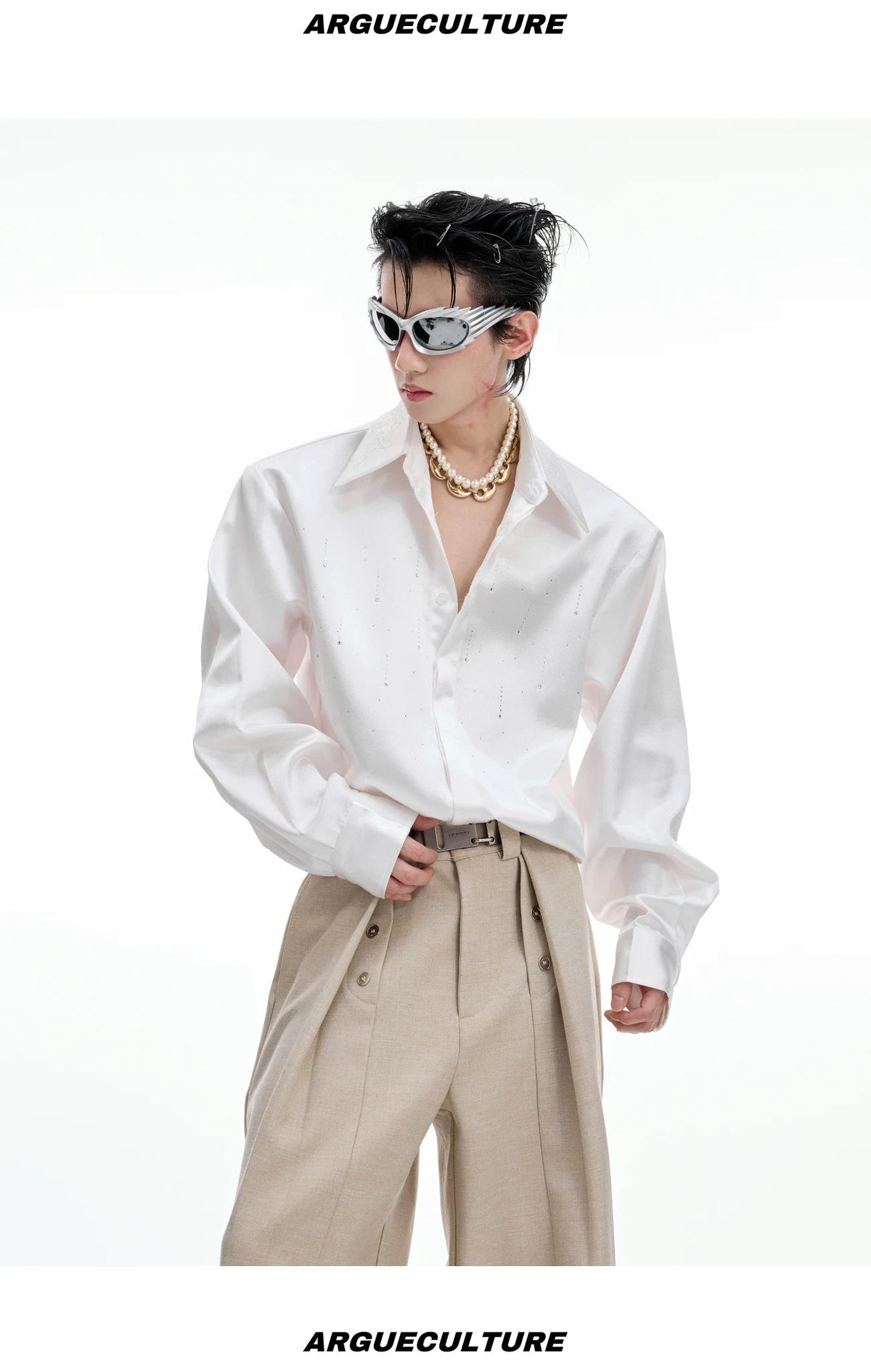 Shimmer Cropped Shirt - COPPING THREADS - Argue Culture
