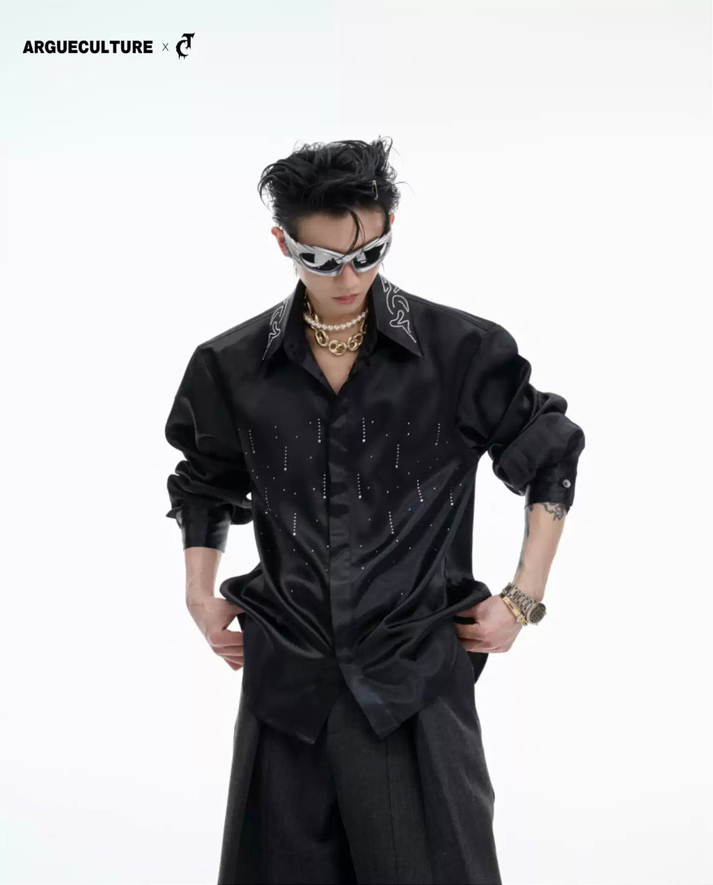 Shimmer Cropped Shirt - COPPING THREADS - Argue Culture