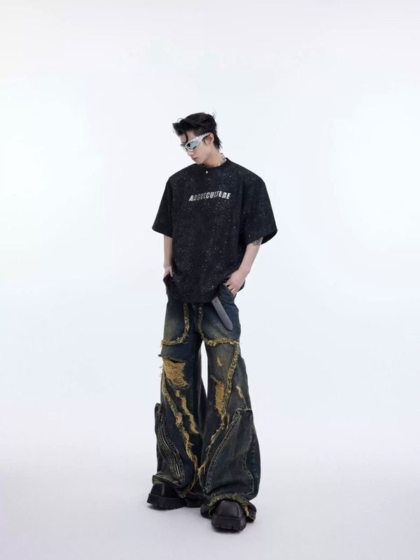 Shimmer Graphic Padded-Shoulder T-Shirt - COPPING THREADS - Argue Culture