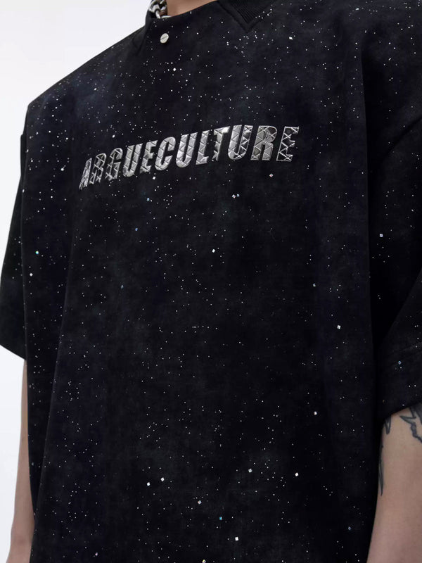 Shimmer Graphic Padded-Shoulder T-Shirt - COPPING THREADS - Argue Culture