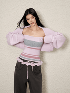 Shimmer Stripe Knit Cami & Cardigan Set - COPPING THREADS - AGAM