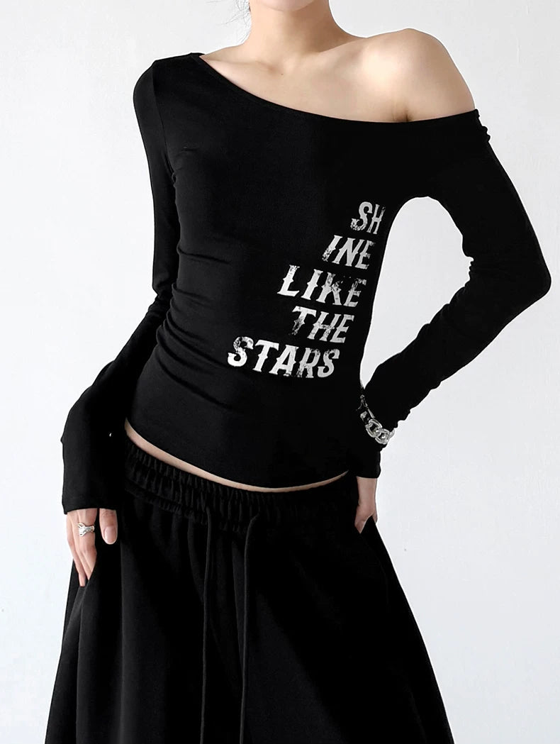 Shine Like the Stars Off-Shoulder Long-Sleeve T-Shirt Secondary image