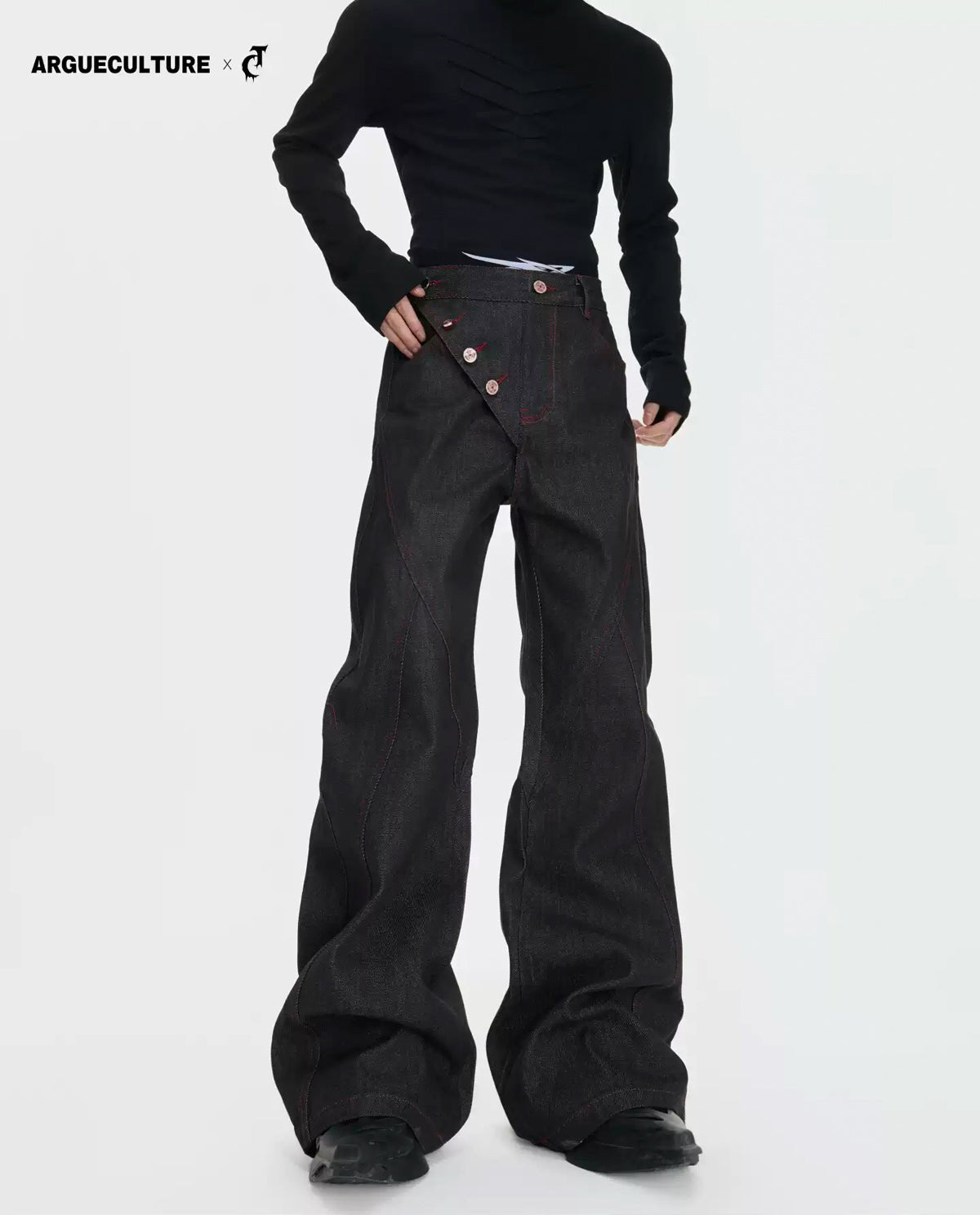 Side-Closure Flared Jeans - COPPING THREADS - Argue Culture