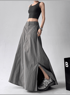 Side Slit High - Waist Utility A - Line Maxi Skirt - COPPING THREADS - CT Select