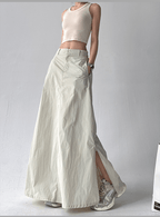 Side Slit High - Waist Utility A - Line Maxi Skirt - COPPING THREADS - CT Select