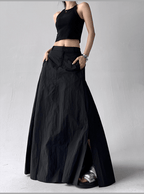 Side Slit High - Waist Utility A - Line Maxi Skirt - COPPING THREADS - CT Select