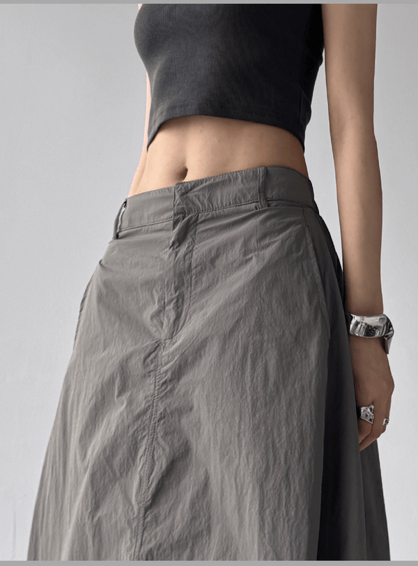 Side Slit High - Waist Utility A - Line Maxi Skirt - COPPING THREADS - CT Select