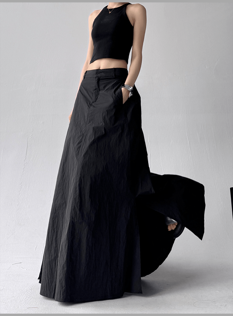 Side Slit High - Waist Utility A - Line Maxi Skirt - COPPING THREADS - CT Select