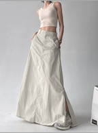 Side Slit High - Waist Utility A - Line Maxi Skirt - COPPING THREADS - CT Select