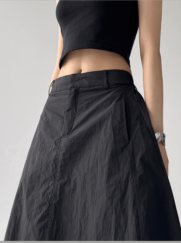 Side Slit High - Waist Utility A - Line Maxi Skirt - COPPING THREADS - CT Select