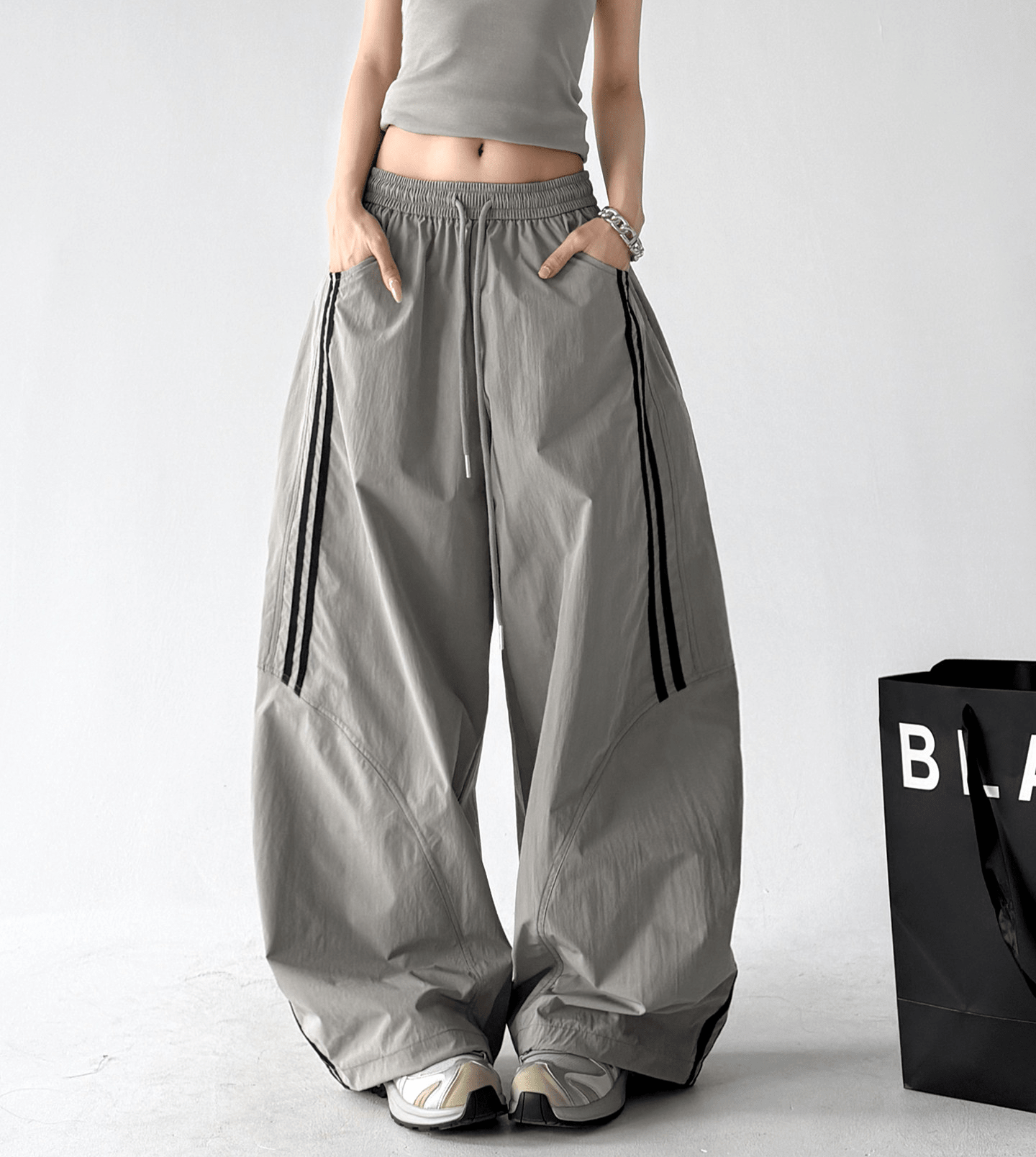 Side Stripe Hiking Wide Leg Pants - CT6233 - COPPING THREADS - CT Select Main image
