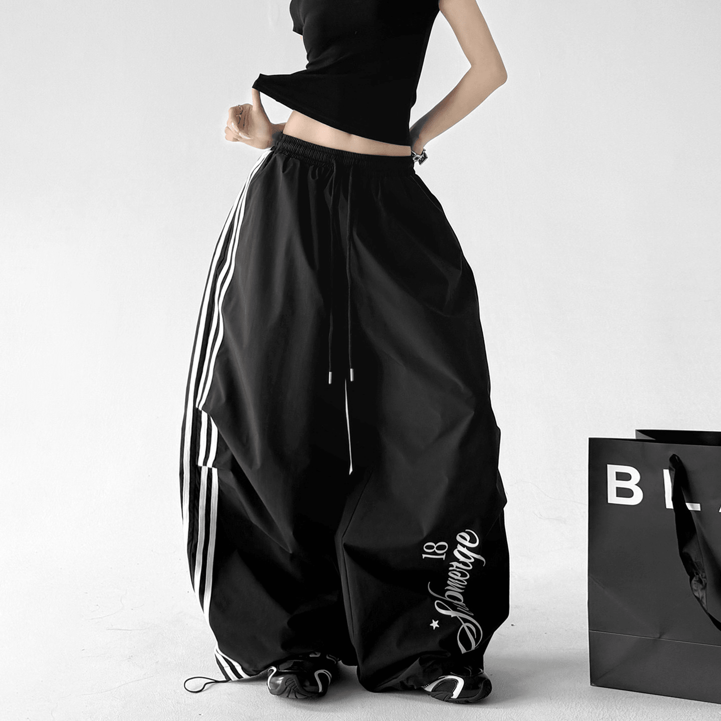 Side Stripe Parachute Wide - Leg Pants - CT6206 - COPPING THREADS - CT Select