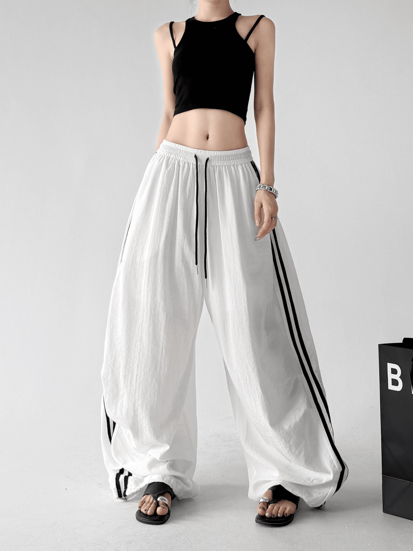 Side Stripe Wide Leg Pants - CT66171 - COPPING THREADS - CT Select