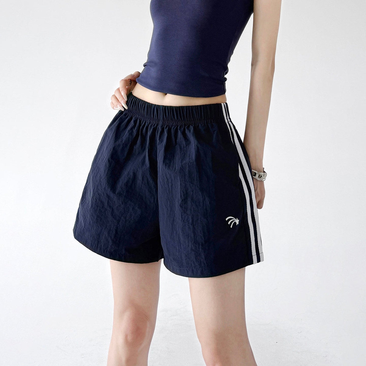 Side-Stripe Wide-Leg Shorts - CT6225 - COPPING THREADS - CT ORIGINALS