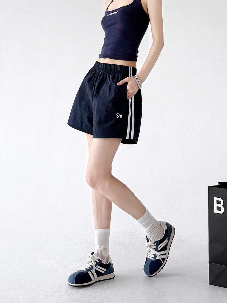 Side-Stripe Wide-Leg Shorts - CT6225 - COPPING THREADS - CT ORIGINALS