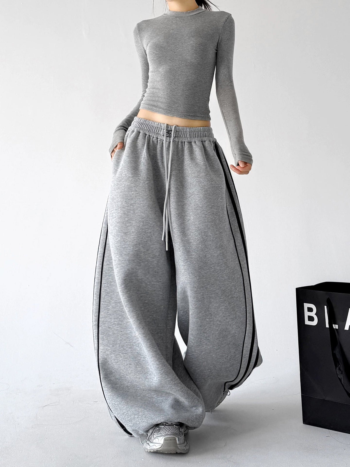 Side-Stripe Wide-Leg Sweatpants - COPPING THREADS - CT ORIGINALS