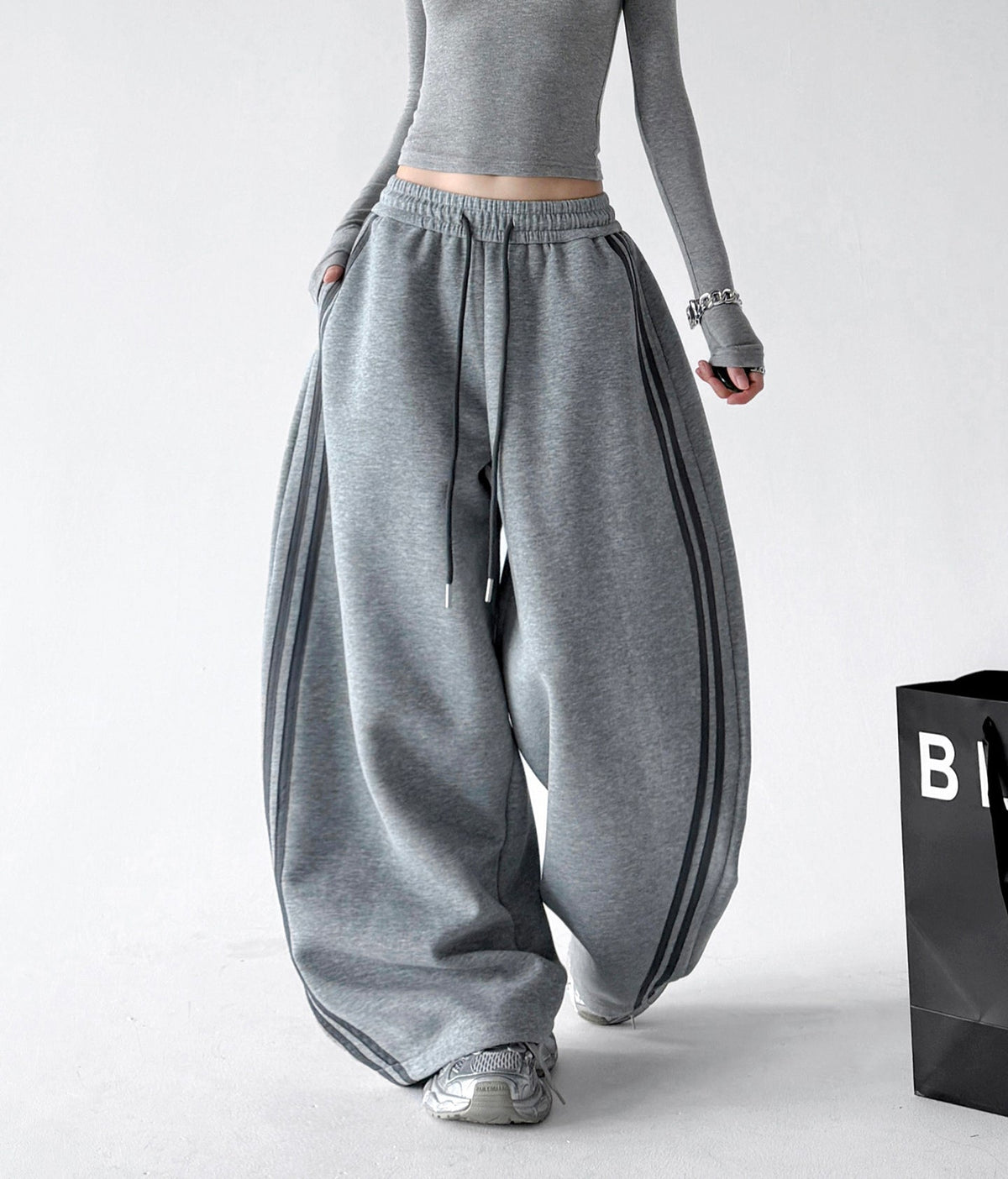 Side-Stripe Wide-Leg Sweatpants - CT66205 - COPPING THREADS - CT ORIGINALS
