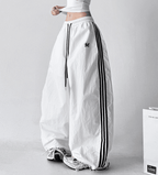 Side Stripes Wide Leg Drawstring Pants - COPPING THREADS - CT Select