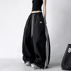 Side Stripes Wide Leg Drawstring Pants - COPPING THREADS - CT Select