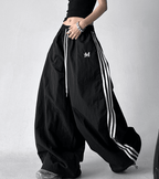 Side Stripes Wide Leg Drawstring Pants - COPPING THREADS - CT Select