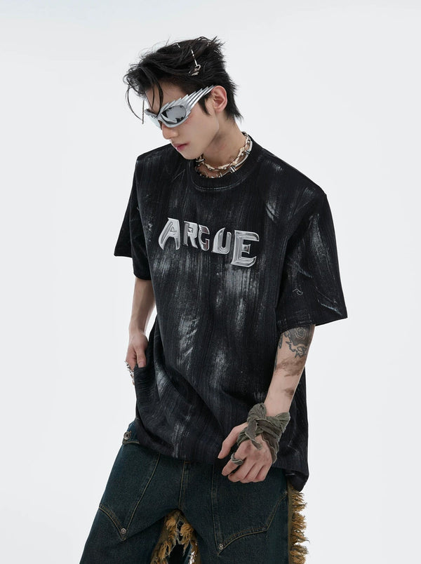 Silver-Finish Logo Padded-Shoulder T-Shirt - COPPING THREADS - Argue Culture