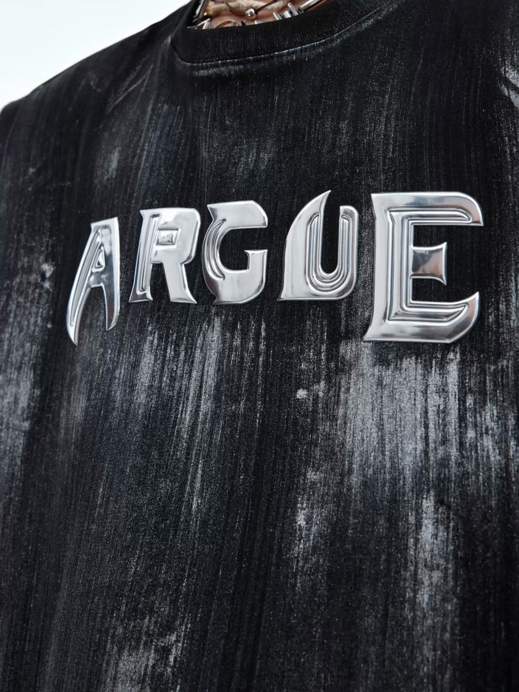 Silver-Finish Logo Padded-Shoulder T-Shirt - COPPING THREADS - Argue Culture